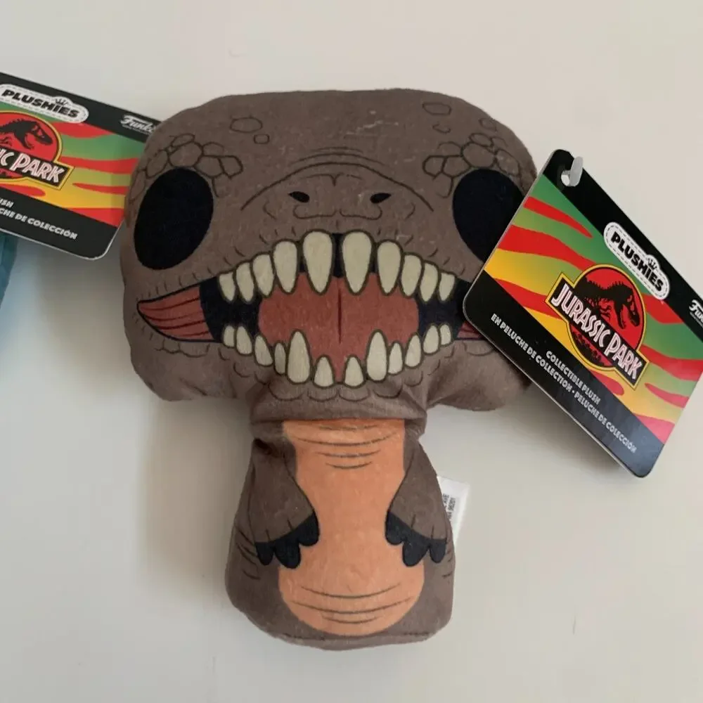 Funko POP! Plushies: 6'' Jurassic Velociraptor T-rex Lot Of 2 Beanbag Mini Plush